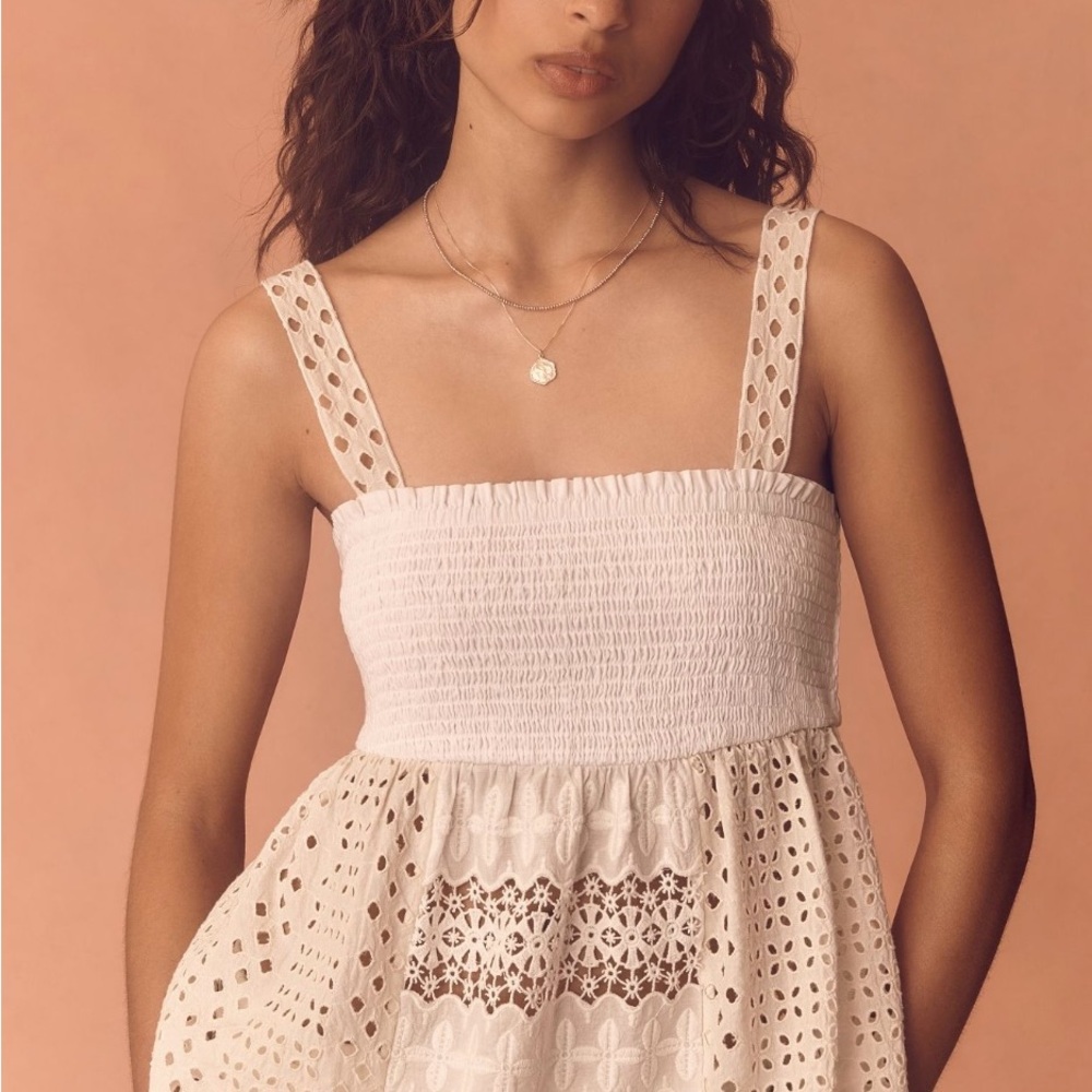 Anthropologie Lacy Babydoll Tank Color Beige Size L  $ 88 NWT 100% Authentic.